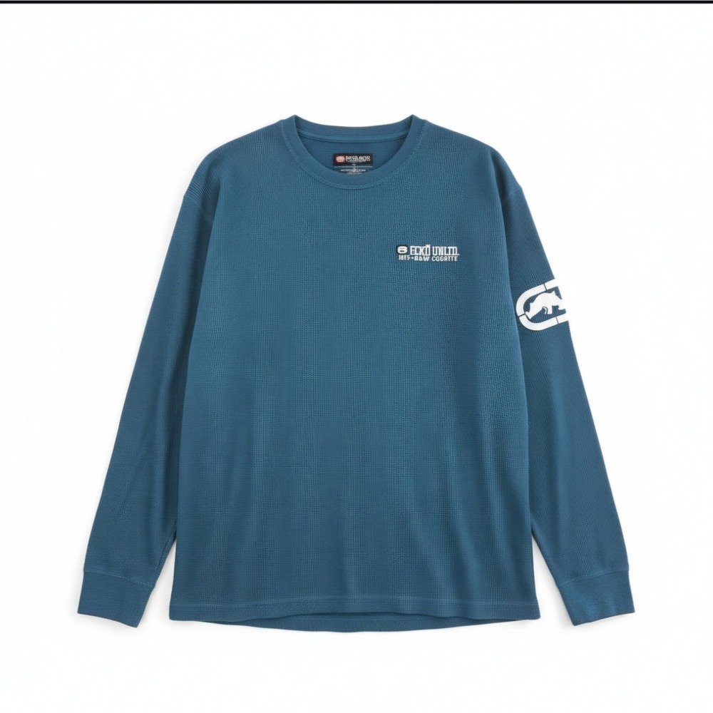 Ecko Unltd Waffle Knit Thermal Shirt‎ Men's XL Long Sleeve Vintage Y2K